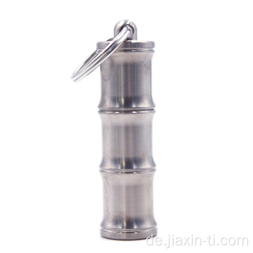 Titan -Mini -Pillenhalter mit Schlüsselbund oder Halskette
